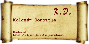 Kolcsár Dorottya névjegykártya